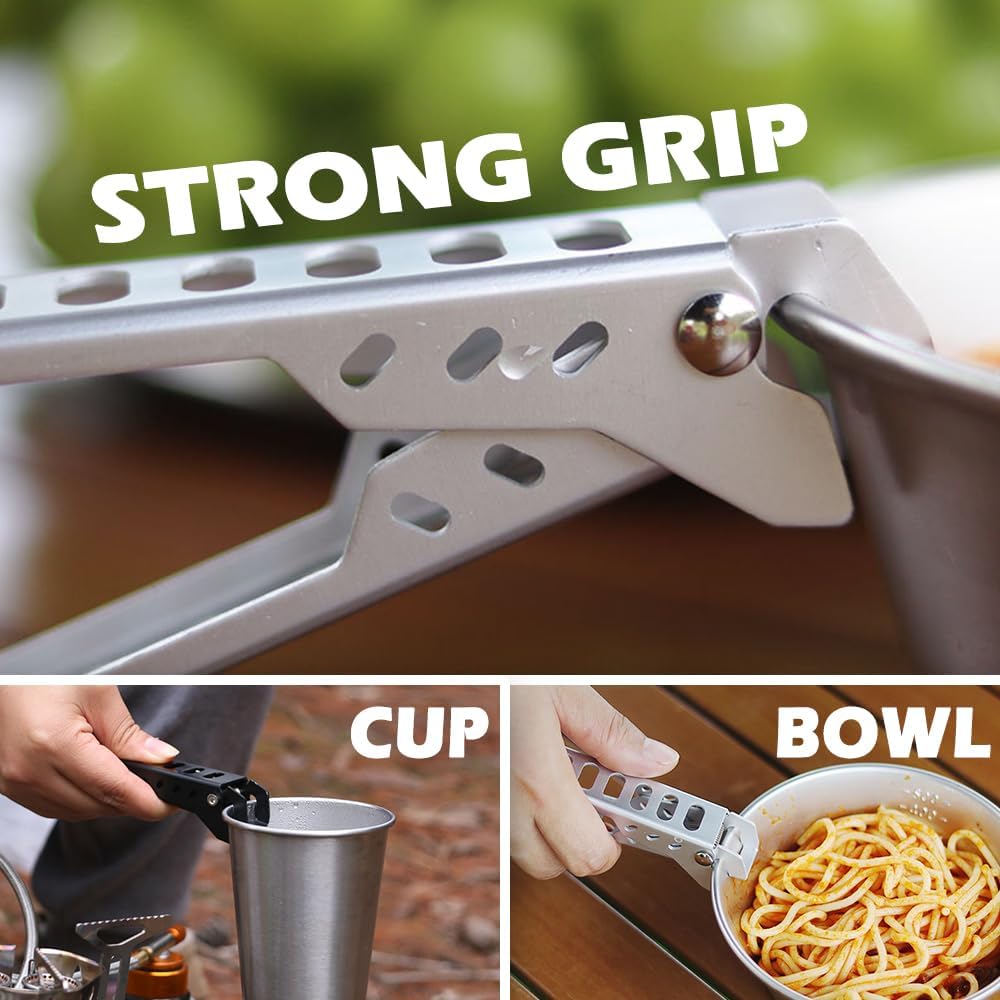 Camping Cooking Pot Stainless Steel - Outdoor Heat-resistant Pot Gripper Camping Cookware
