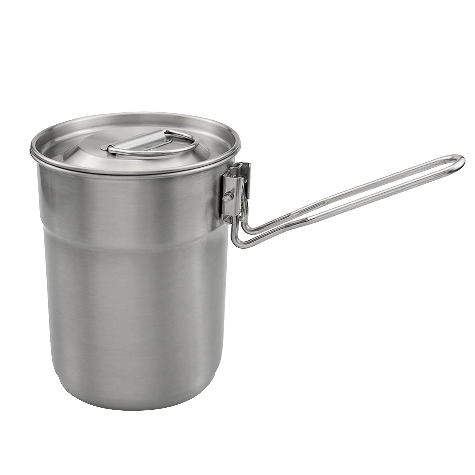 Camping Cooking Set Stainless Steel - 1L Coffee Cup with Folding Handle