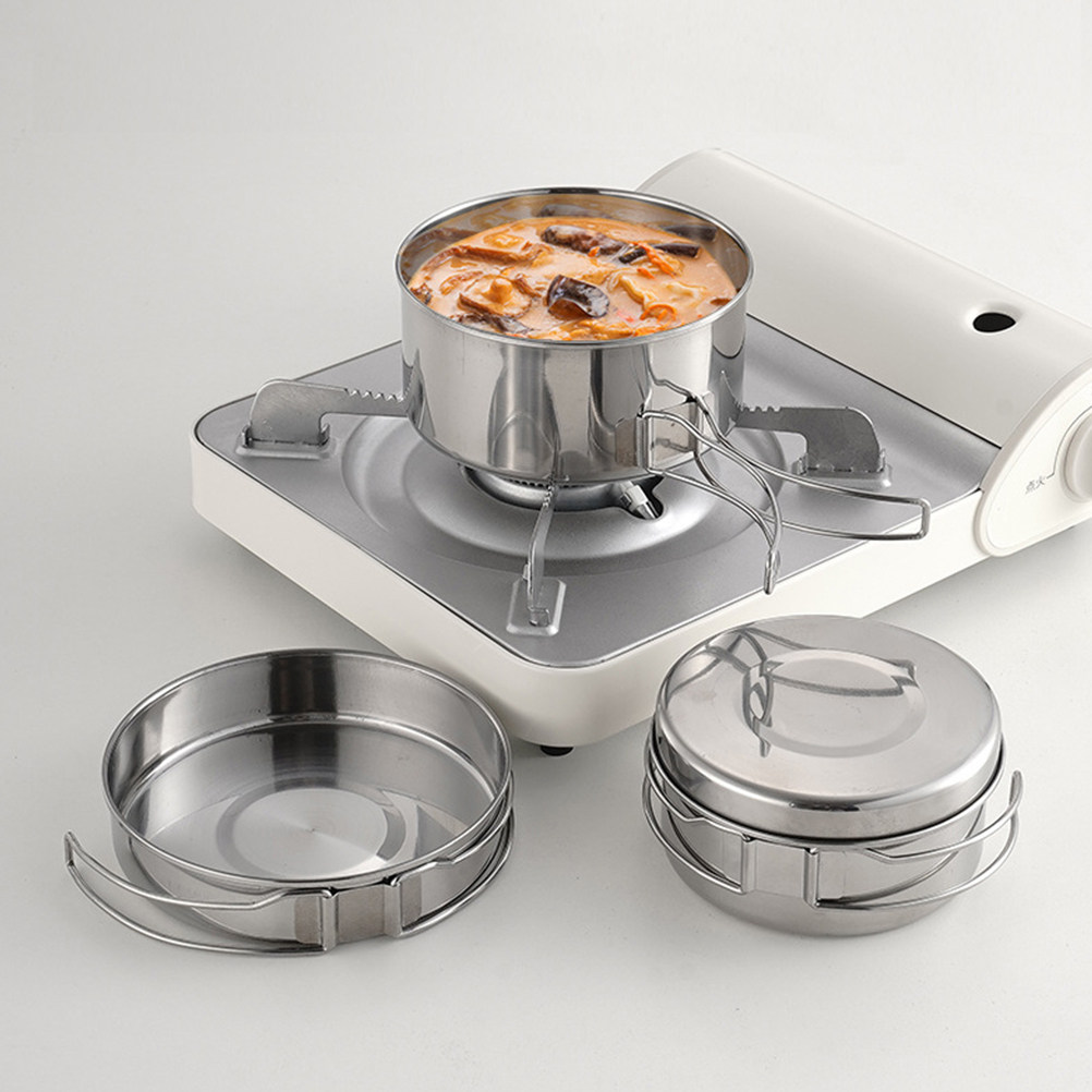 Camping Cooking Set Stainless Steel - 1Set Stainless Steel Camping Cookware Portable