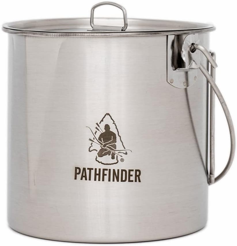 Camping Cooking Pot Stainless Steel - Stainless Steel Bush Pot and Lid