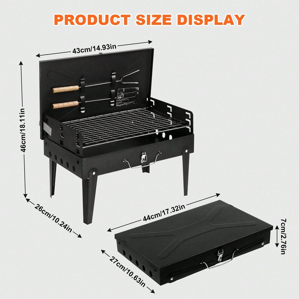 Camping Cooking Bbq - Charcoal BBQ Grill Kit, Foldable Camping