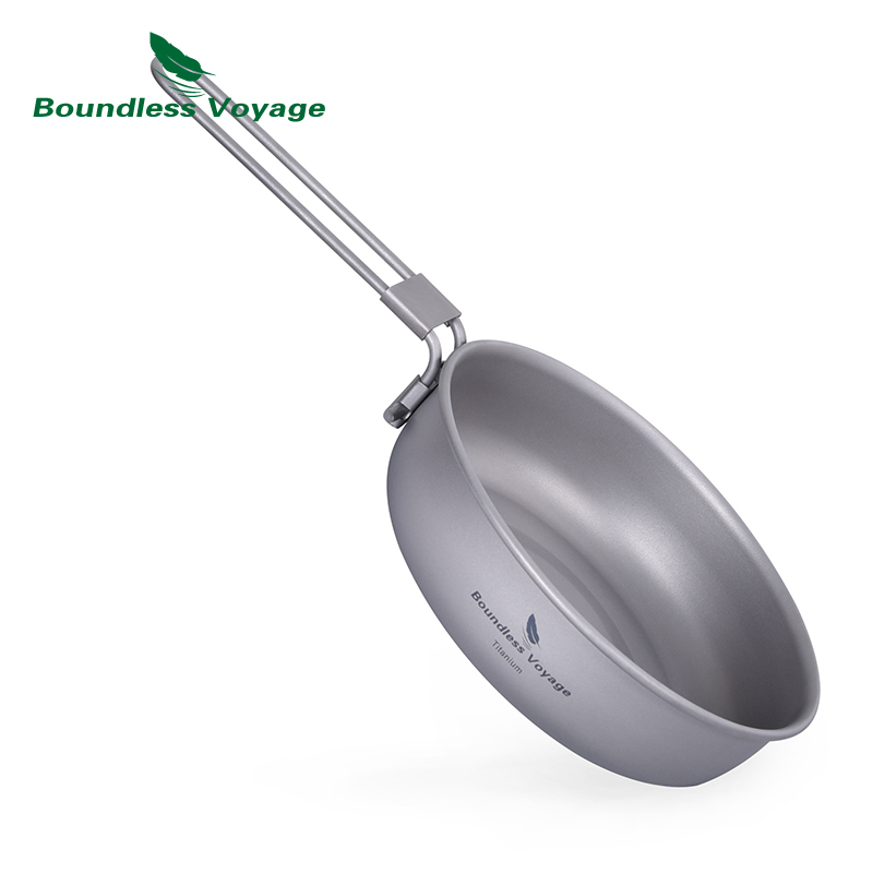 Camping Hiking Cooking - Boundless Voyage Ultra-light Titanium Frying Pan