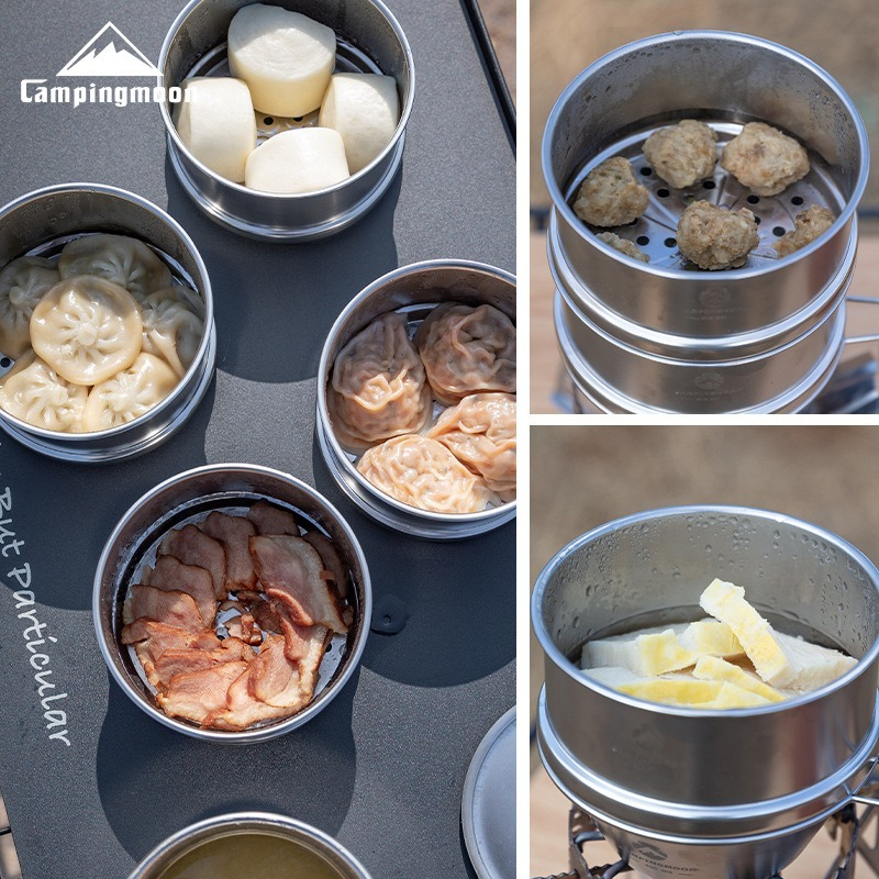 Camping Cooking Dishes - CAMPINGMOON Outdoor Camping Picnic Stainless Steel