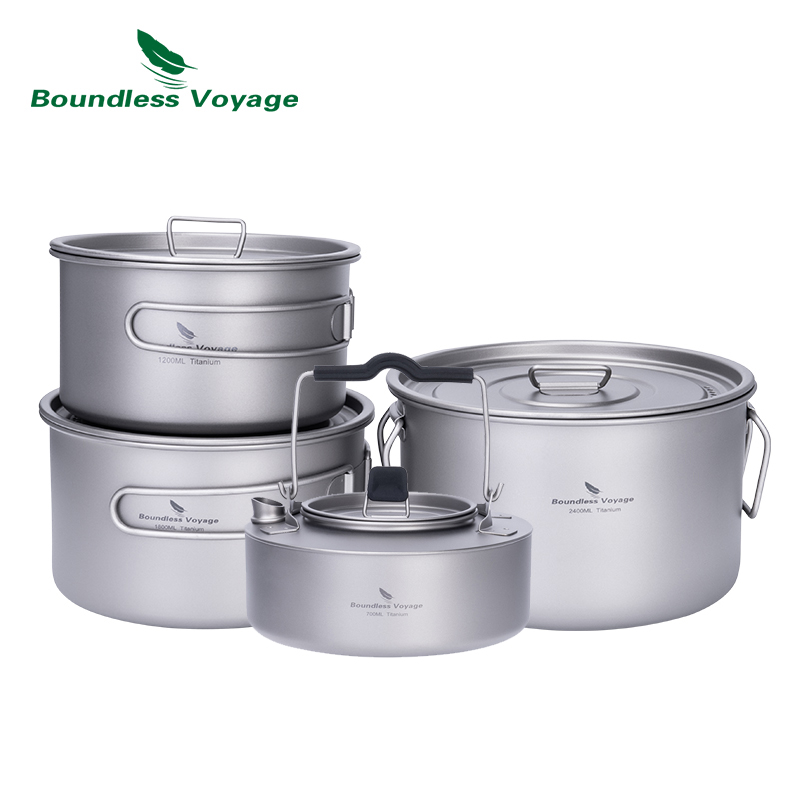 Camping Hiking Cooking - Boundless Voyage Titanium Pot Stockpot Cooking