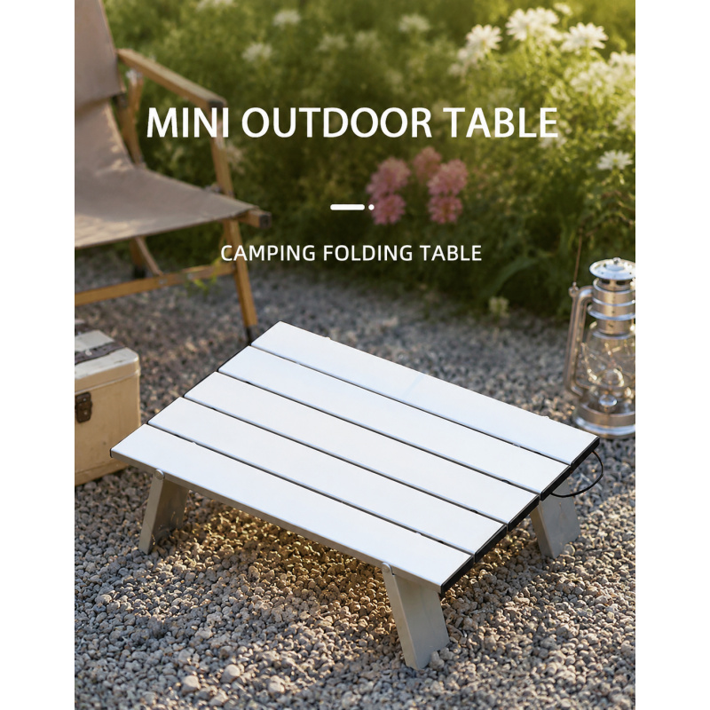 Camping Cooking Table Foldable - Lightweight Foldable Backpacking Table, Aluminum Roll