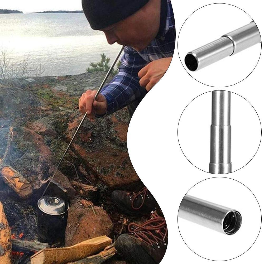 Camping Cooking Youtube - Stainless Steel Telescopic Fire Blow Tube