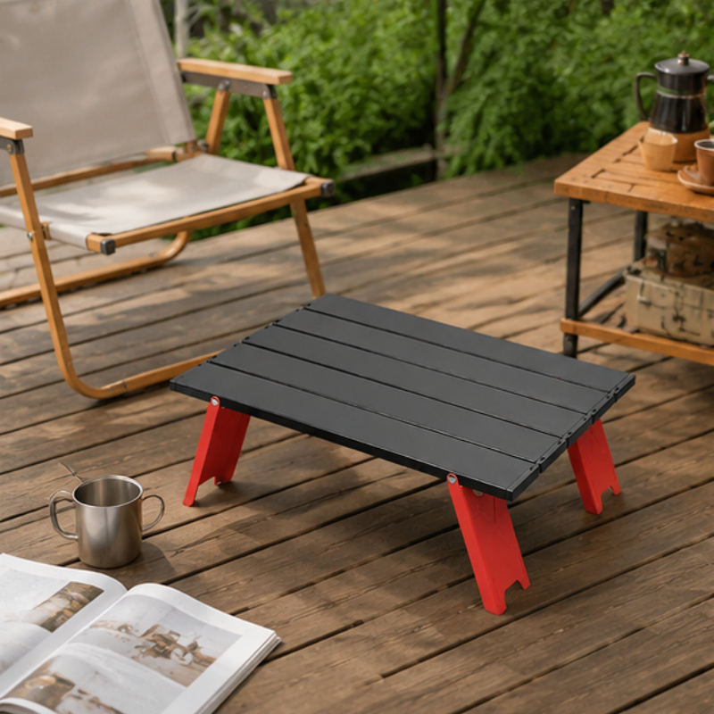 Camping Cooking Table Foldable - 2PCS Lightweight Aluminum Roll Foldable Table,