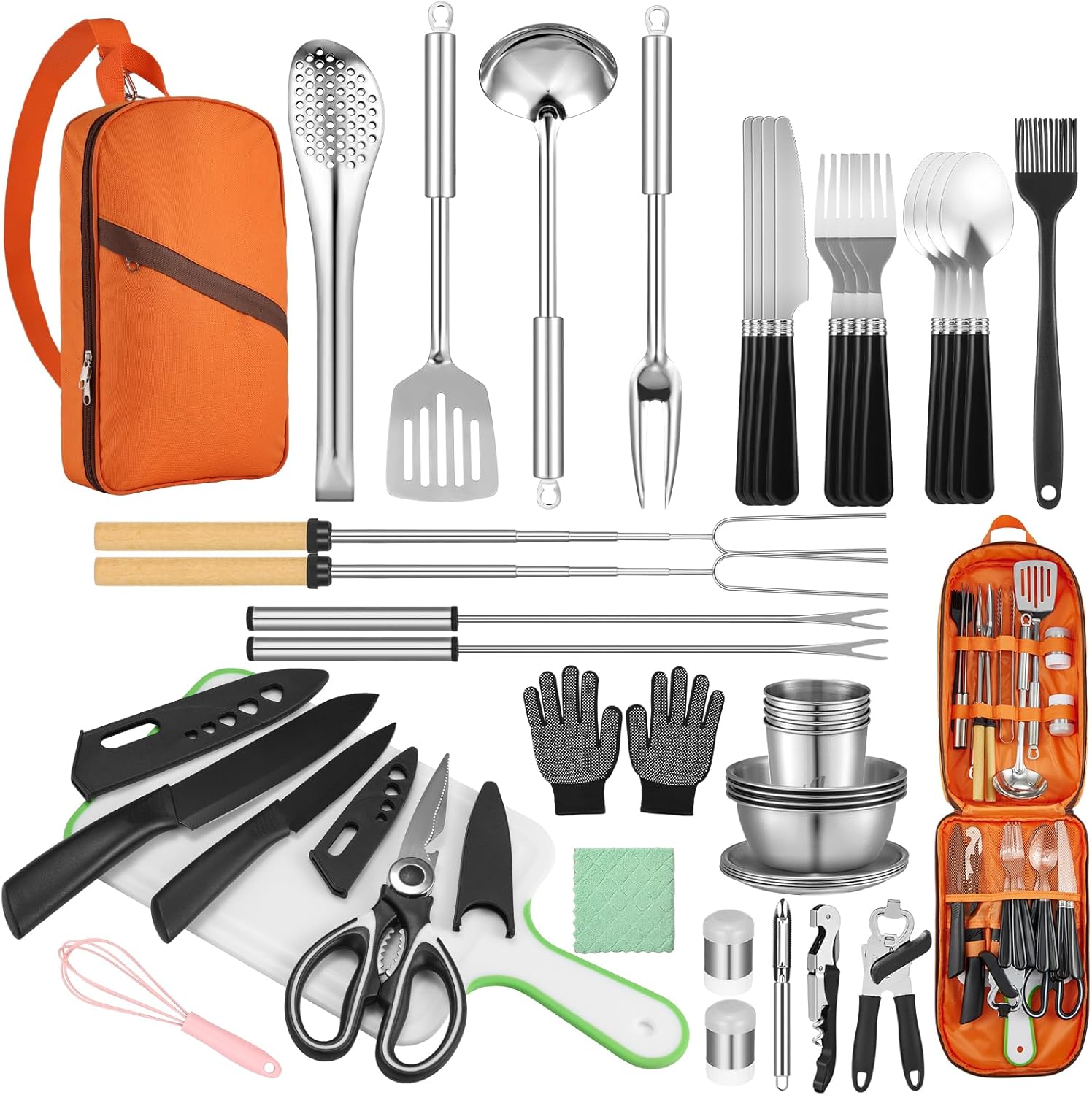 45-Piece Camping Cookware Set  - Camping Cooking Set Stainless Steel ulasan dan harga