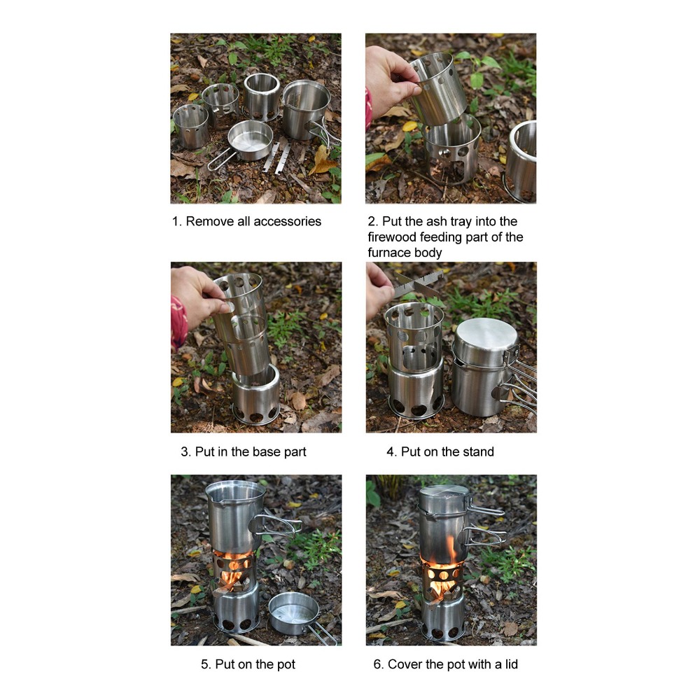 Durable Stainless Steel Campin - Camping Cooking Set Stainless Steel ulasan dan harga