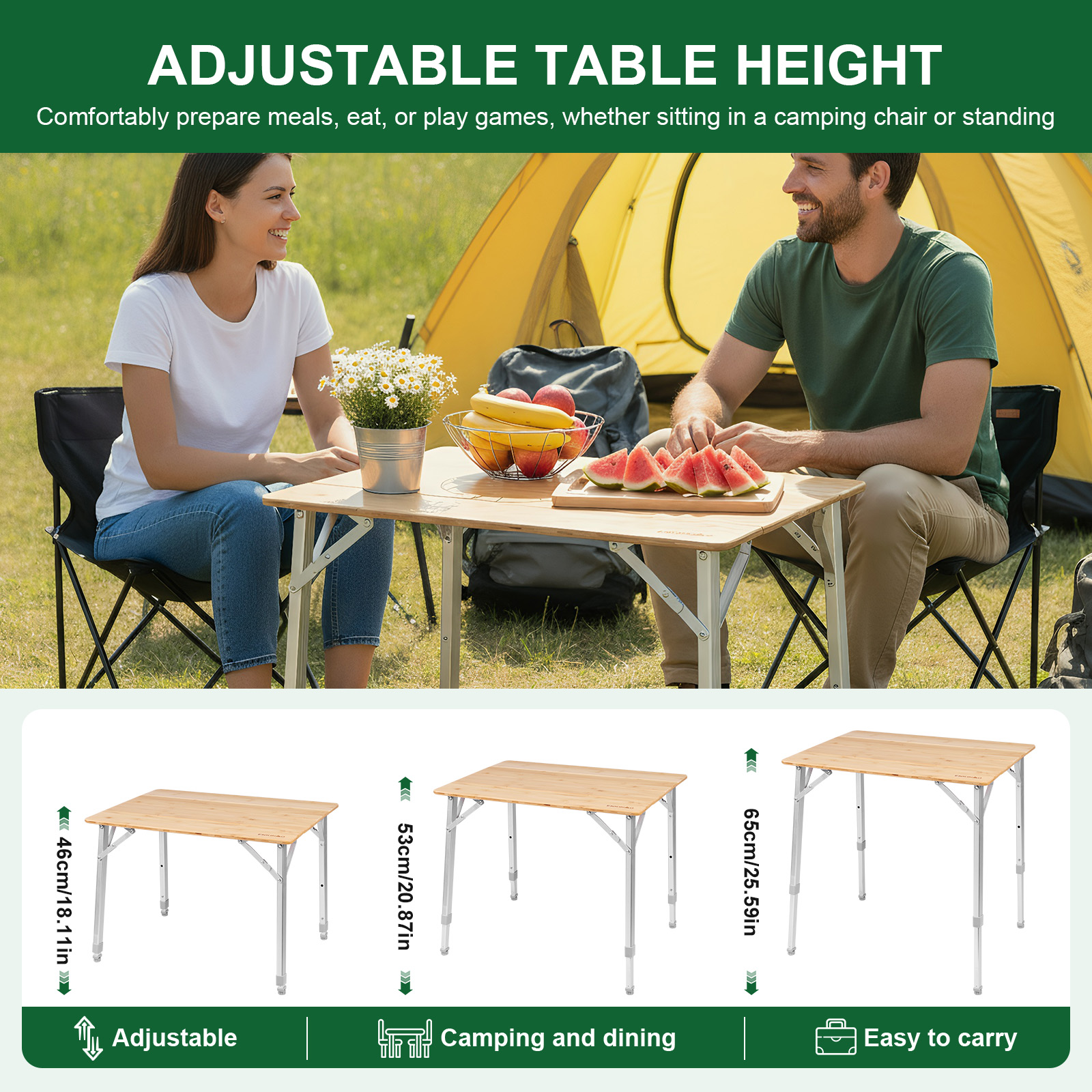 Adjustable Height Foldable Rol - Camping Cooking Table Foldable ulasan dan harga