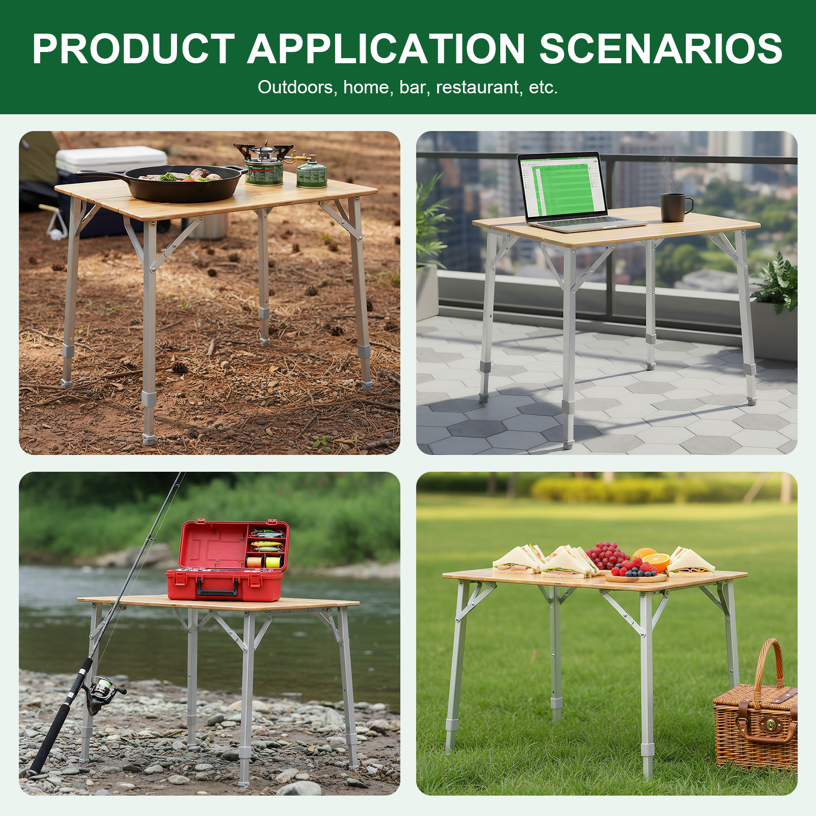 Adjustable Height Foldable Rol - Camping Cooking Table Foldable ulasan dan harga