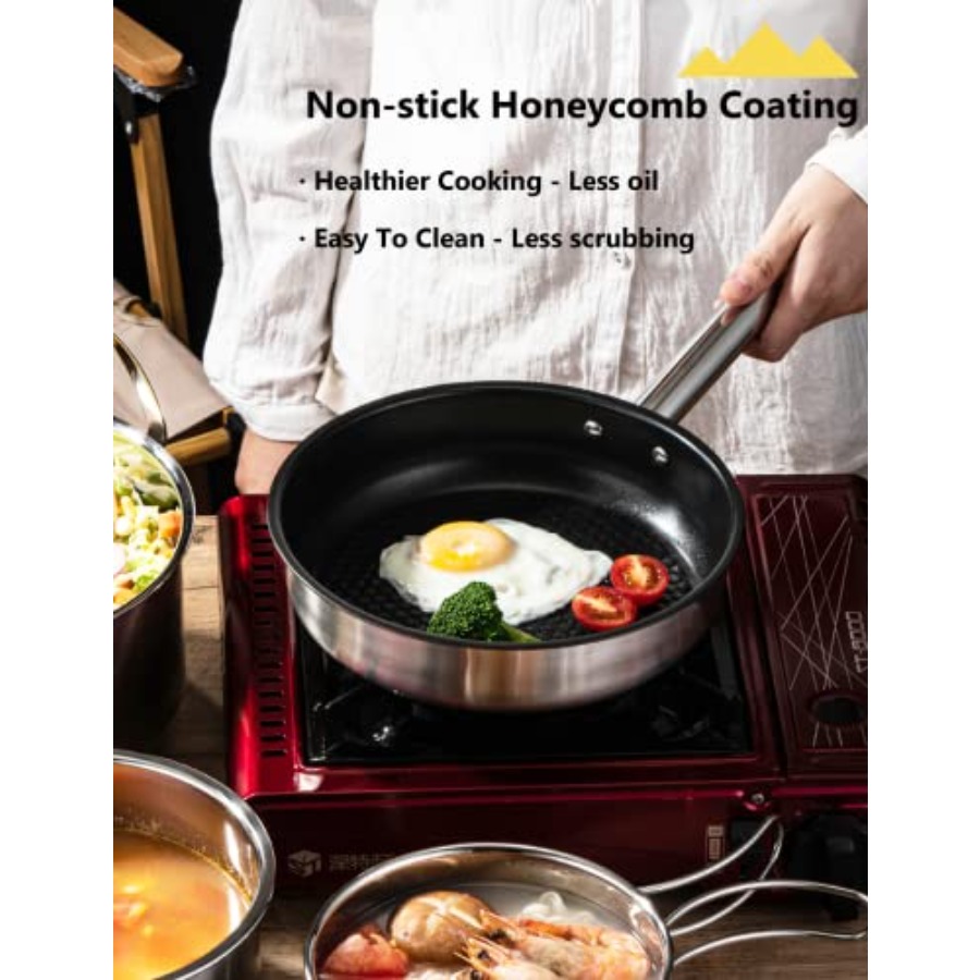 CampPro Camp Cooking Set for 4 - Camping Cooking Set Stainless Steel ulasan dan harga