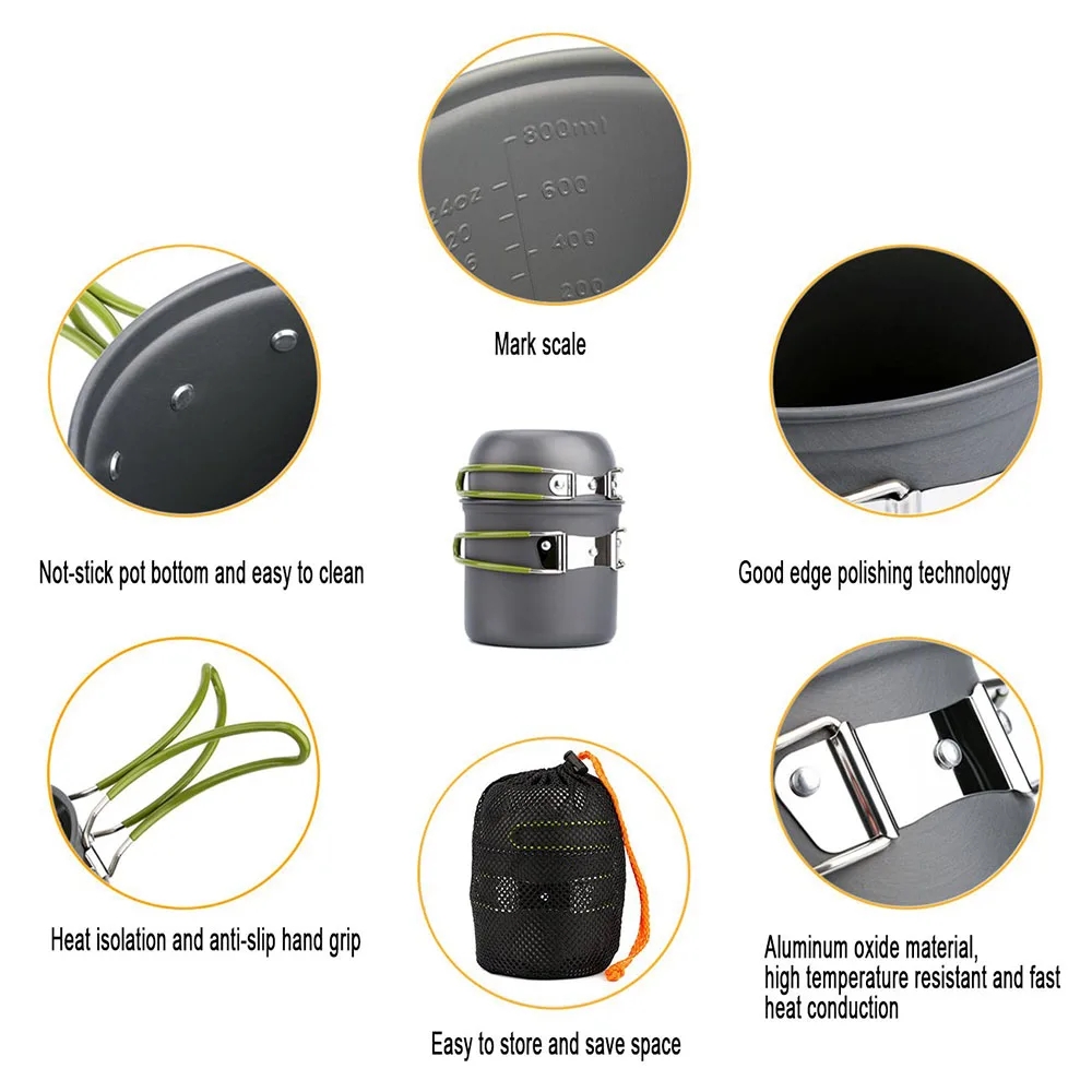 Camping Cookware Mess Kit Ultr - Camping Hiking Cooking ulasan dan harga