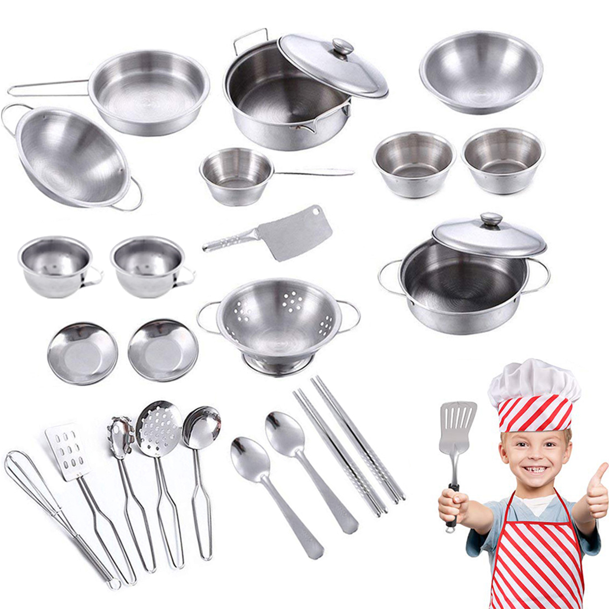 25Pcs Pretend Kitchen Cookware - Camping Cooking Kids ulasan dan harga