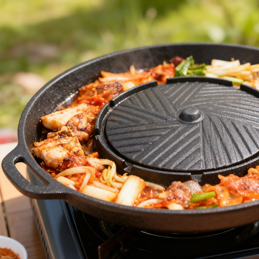 KOSUN Korean BBQ Grill Pan 2 i - Camping Cooking Dishes ulasan dan harga