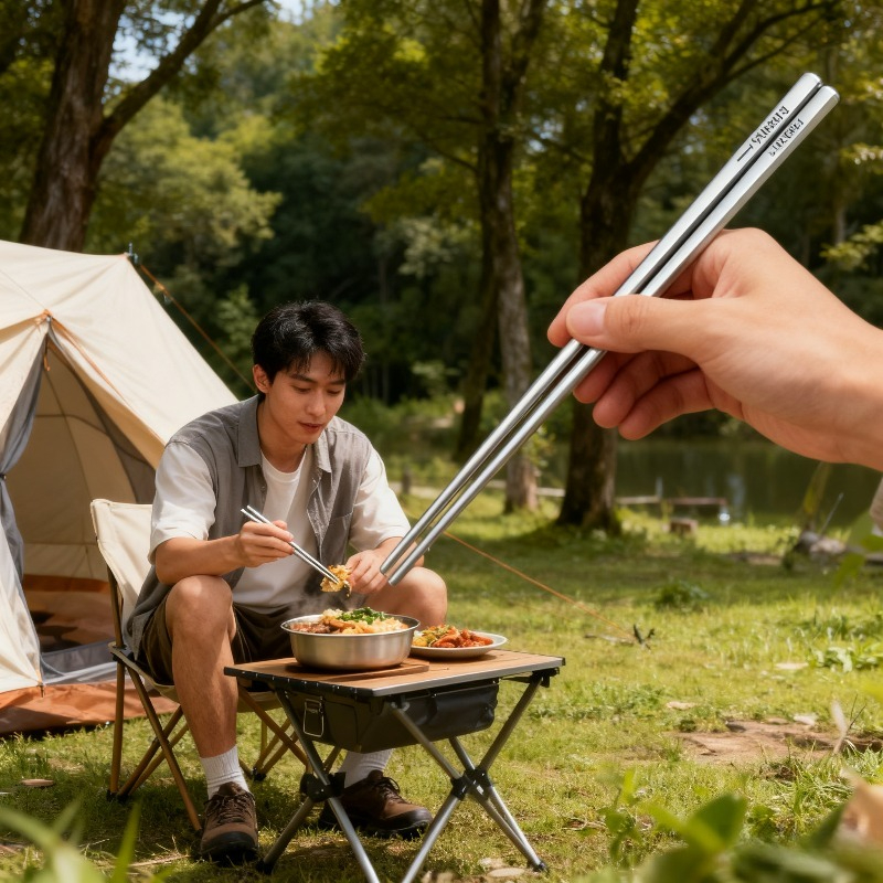 Durable Portable Titanium Chop - Camping Cooking Noodles ulasan dan harga