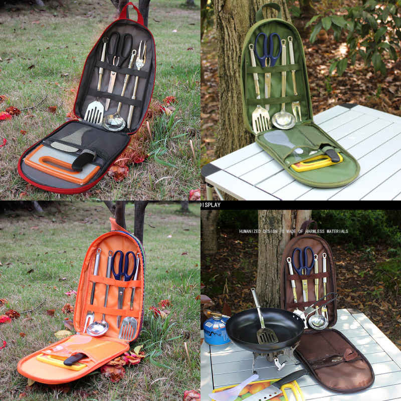 7pcs Camping Kitchen Utensil S - Camping Cooking Set Stainless Steel ulasan dan harga