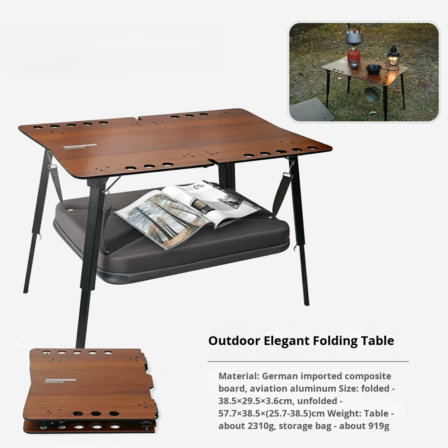 Outdoor Aluminum Folding Table - Camping Cooking Table Foldable ulasan dan harga