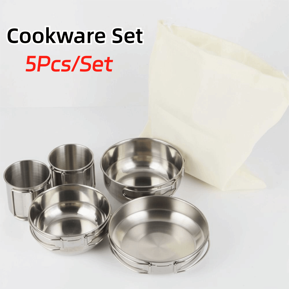 5Pcs 304 Stainless Steel Campi - Camping Cooking Set Stainless Steel ulasan dan harga