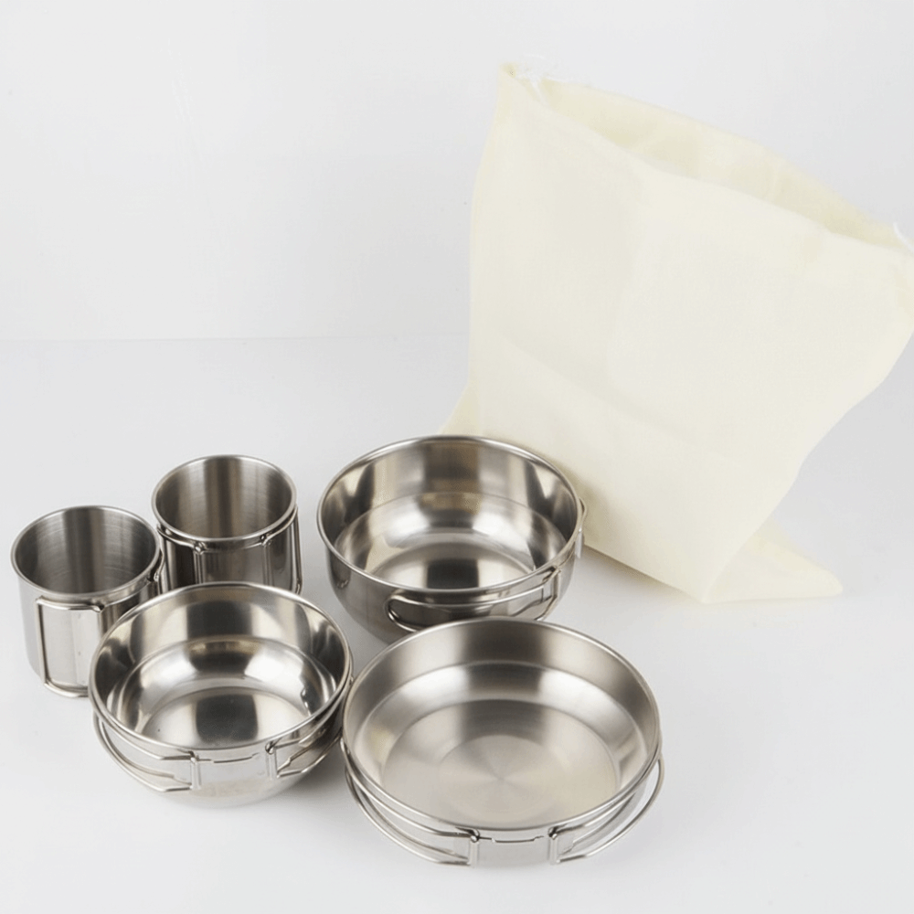 5Pcs 304 Stainless Steel Campi - Camping Cooking Set Stainless Steel ulasan dan harga