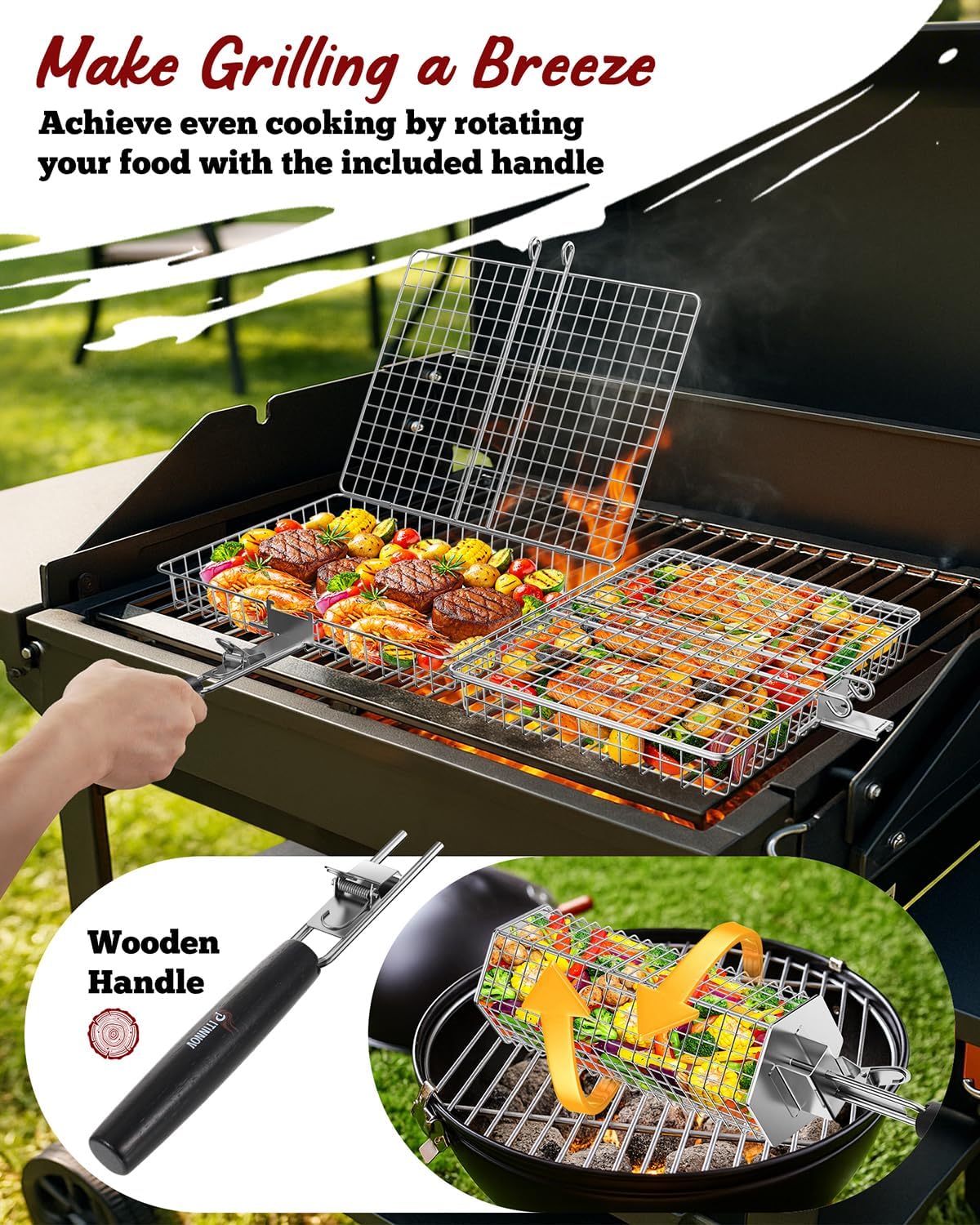 Grill Baskets For Outdoor Gril - Camping Cooking Bbq ulasan dan harga