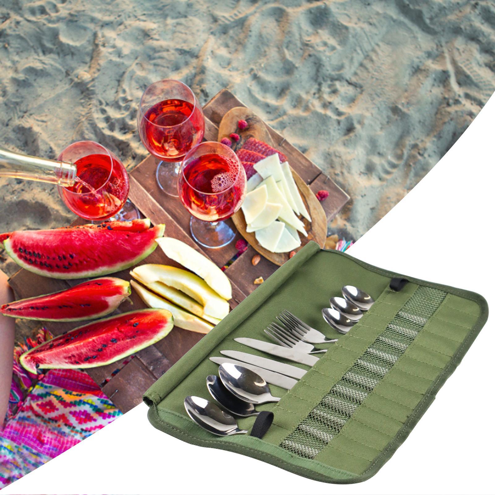 Multifunction Cutlery Pouch Po - Camping Cooking Utensil Roll ulasan dan harga