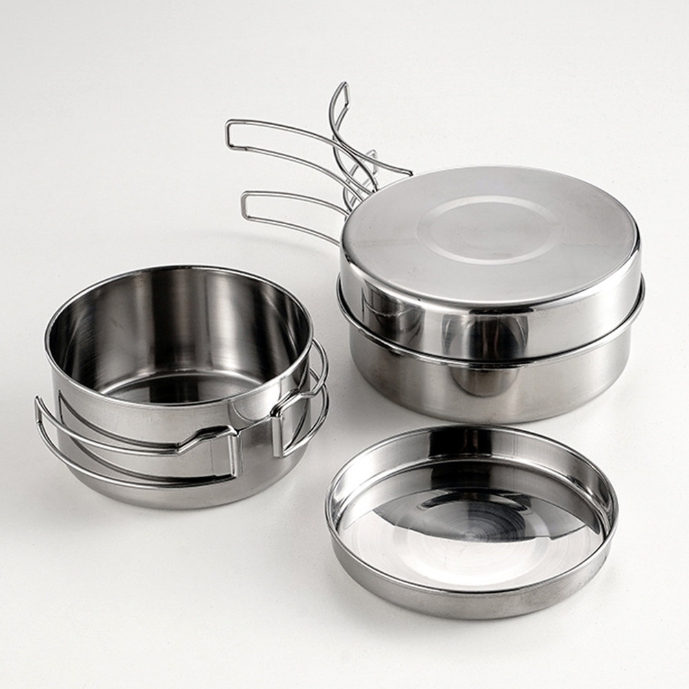 1Set Stainless Steel Camping C - Camping Cooking Set Stainless Steel ulasan dan harga