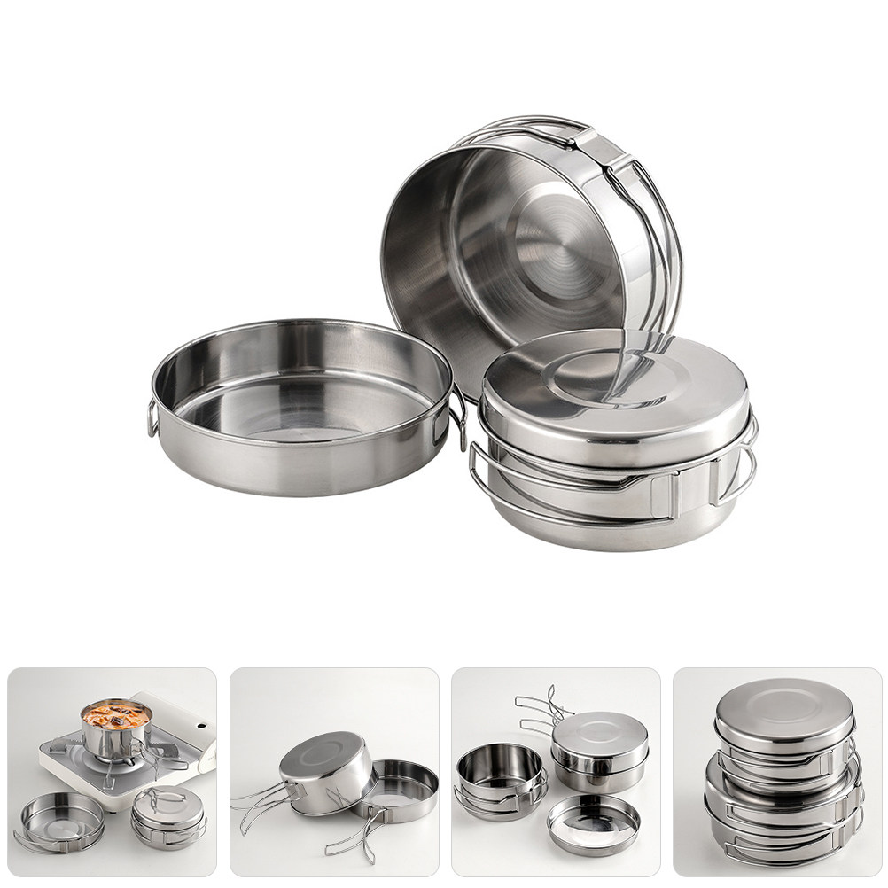 1Set Stainless Steel Camping C - Camping Cooking Set Stainless Steel ulasan dan harga