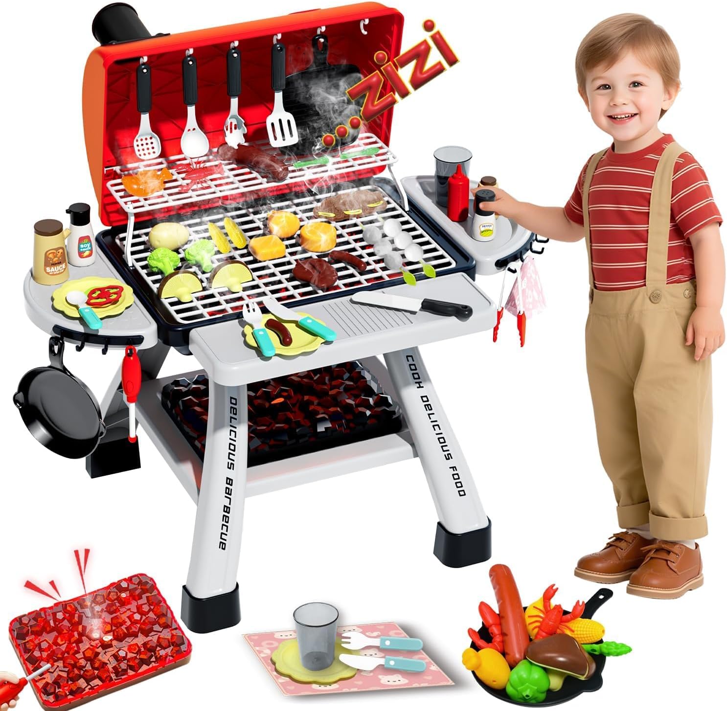 Kids BBQ Grill Playset Play Ki - Camping Cooking Kids ulasan dan harga