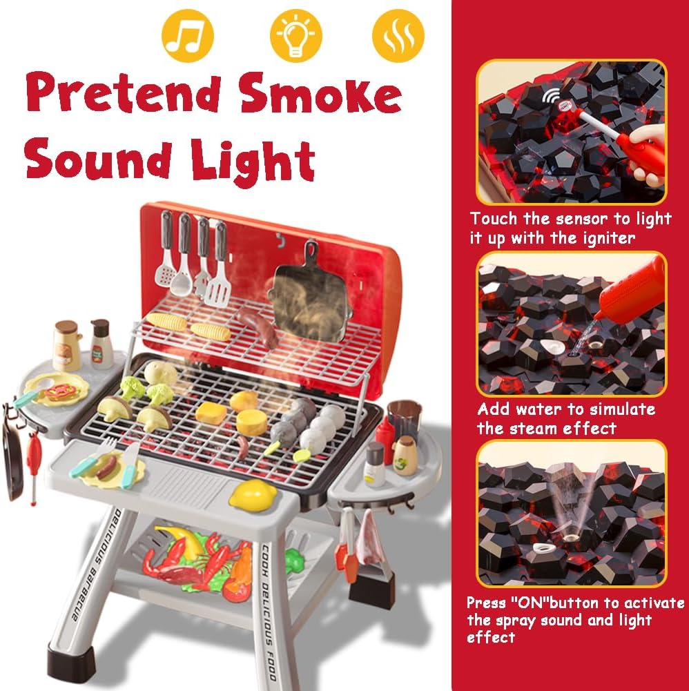 Kids BBQ Grill Playset Play Ki - Camping Cooking Kids ulasan dan harga