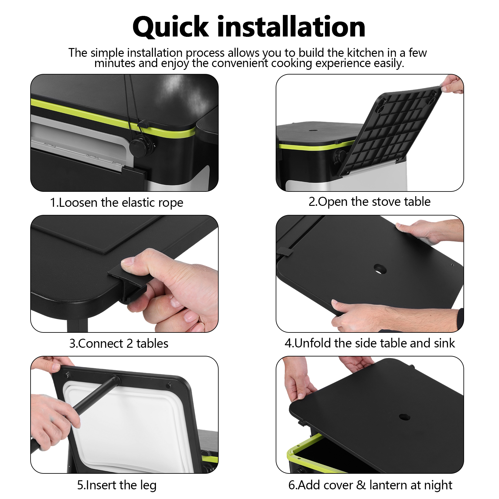 Folding Kitchen Table with Whe - Camping Cooking Light ulasan dan harga