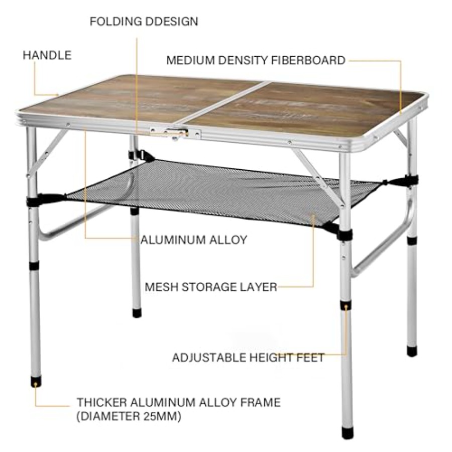 Aluminum Camp Table Folding Ta - Camping Cooking Table Foldable ulasan dan harga