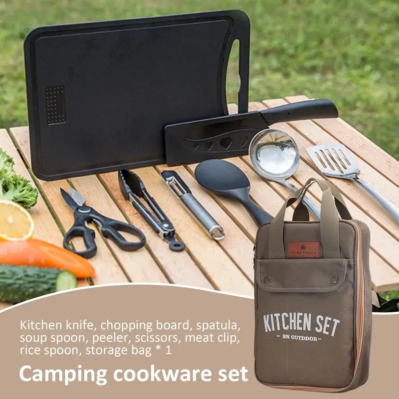 8pcs Camping Kitchen Cookware  - Camping Cooking Dishes ulasan dan harga