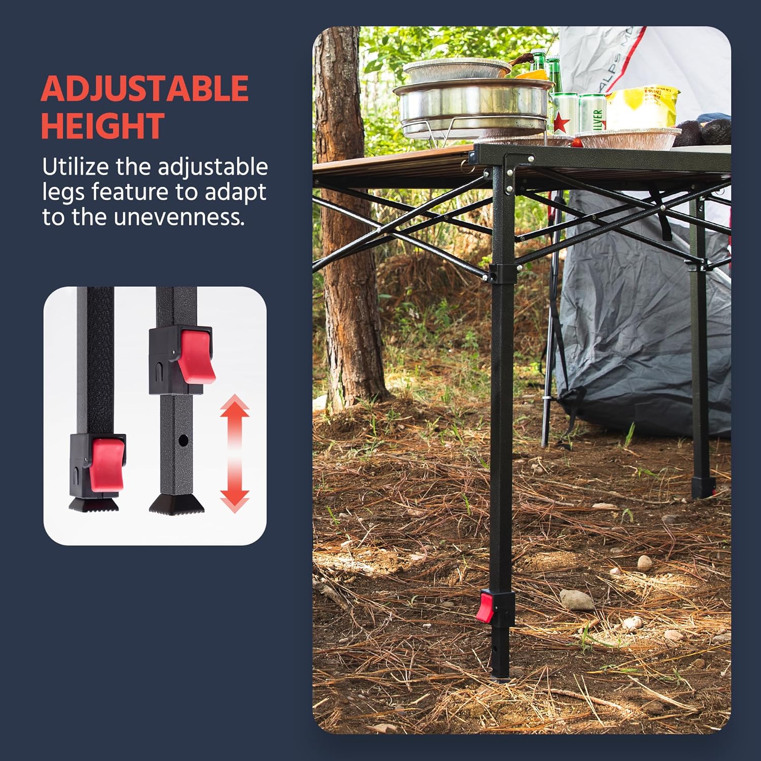 Folding Camping Table Adjustab - Camping Cooking Table Foldable ulasan dan harga