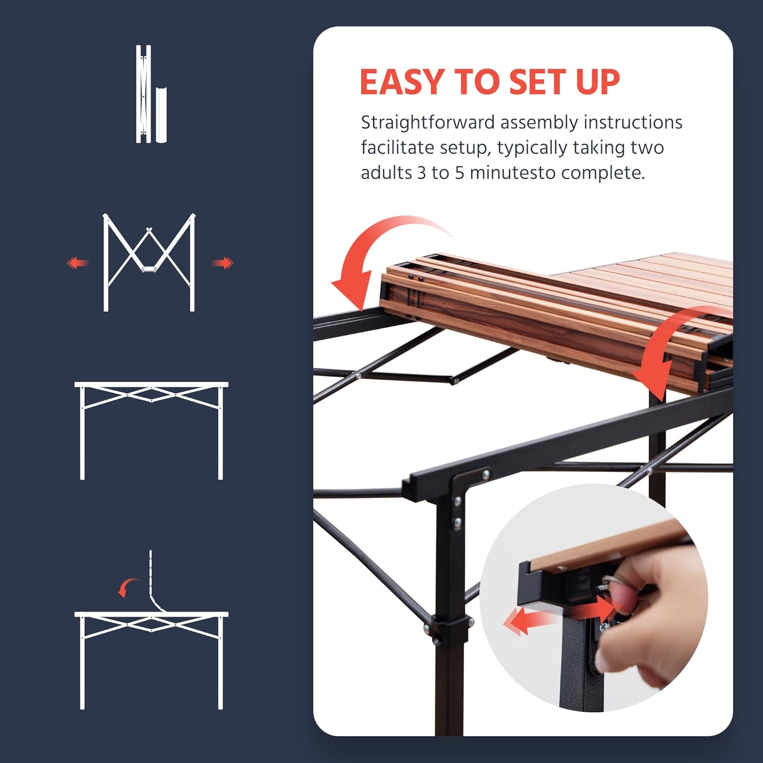 Folding Camping Table Adjustab - Camping Cooking Table Foldable ulasan dan harga