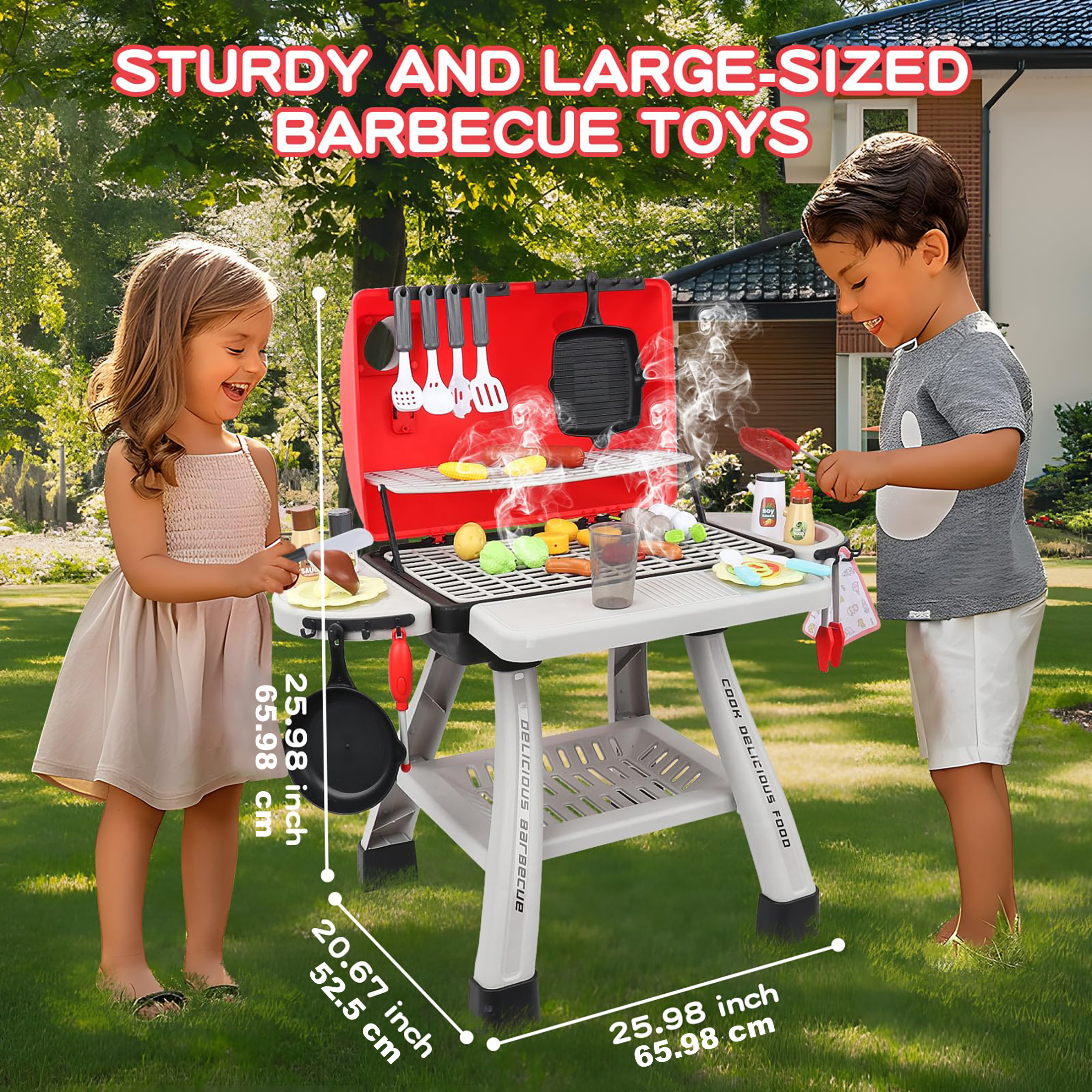 Kids BBQ Grill Playset Play Ki - Camping Cooking Kids ulasan dan harga