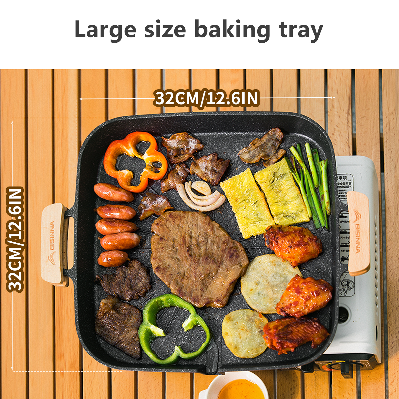 BISINNA Square BBQ Grill Pan N - Camping Cooking Dishes ulasan dan harga