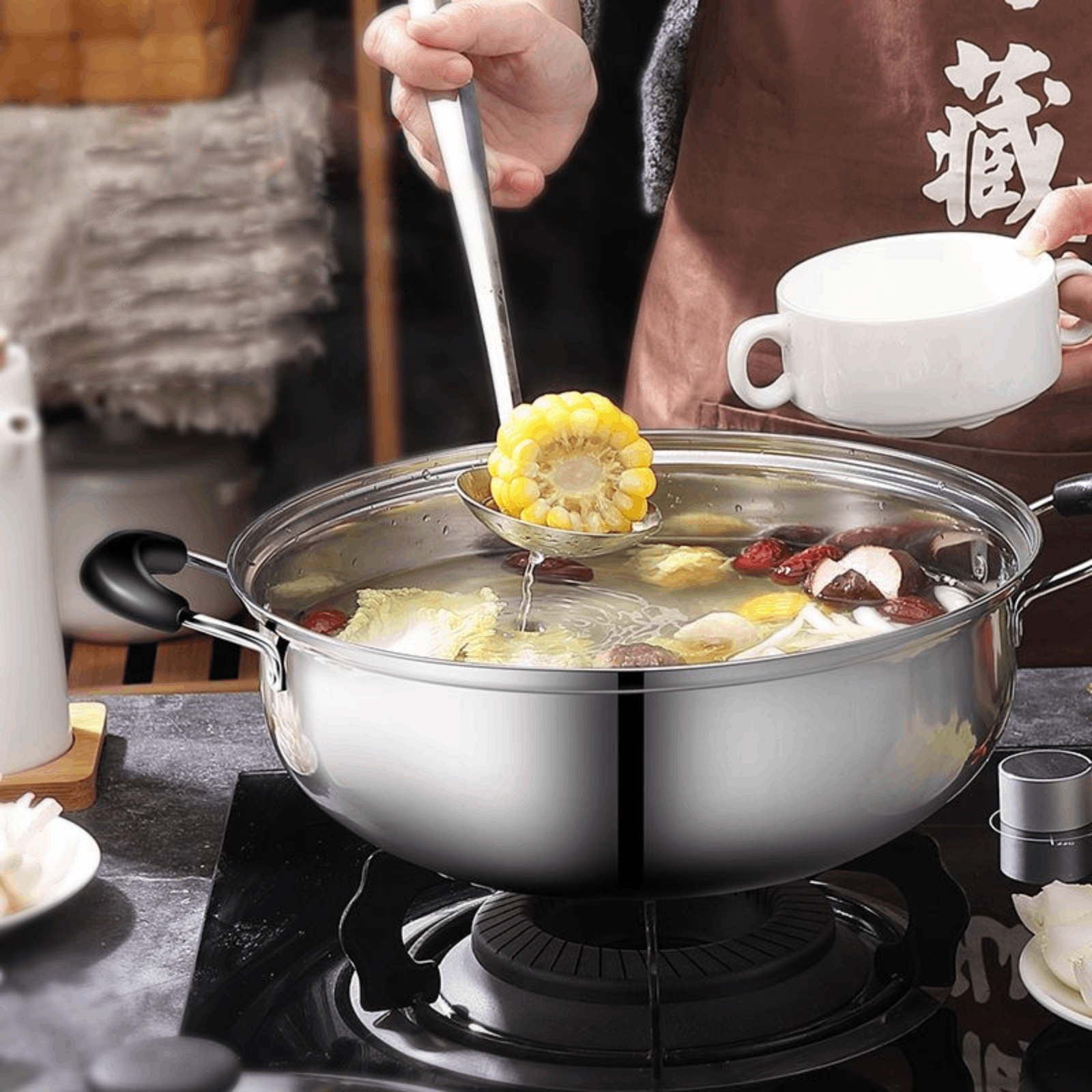Chinese Shabu Shabu Pot Cookin - Camping Cooking Pot Stainless Steel ulasan dan harga
