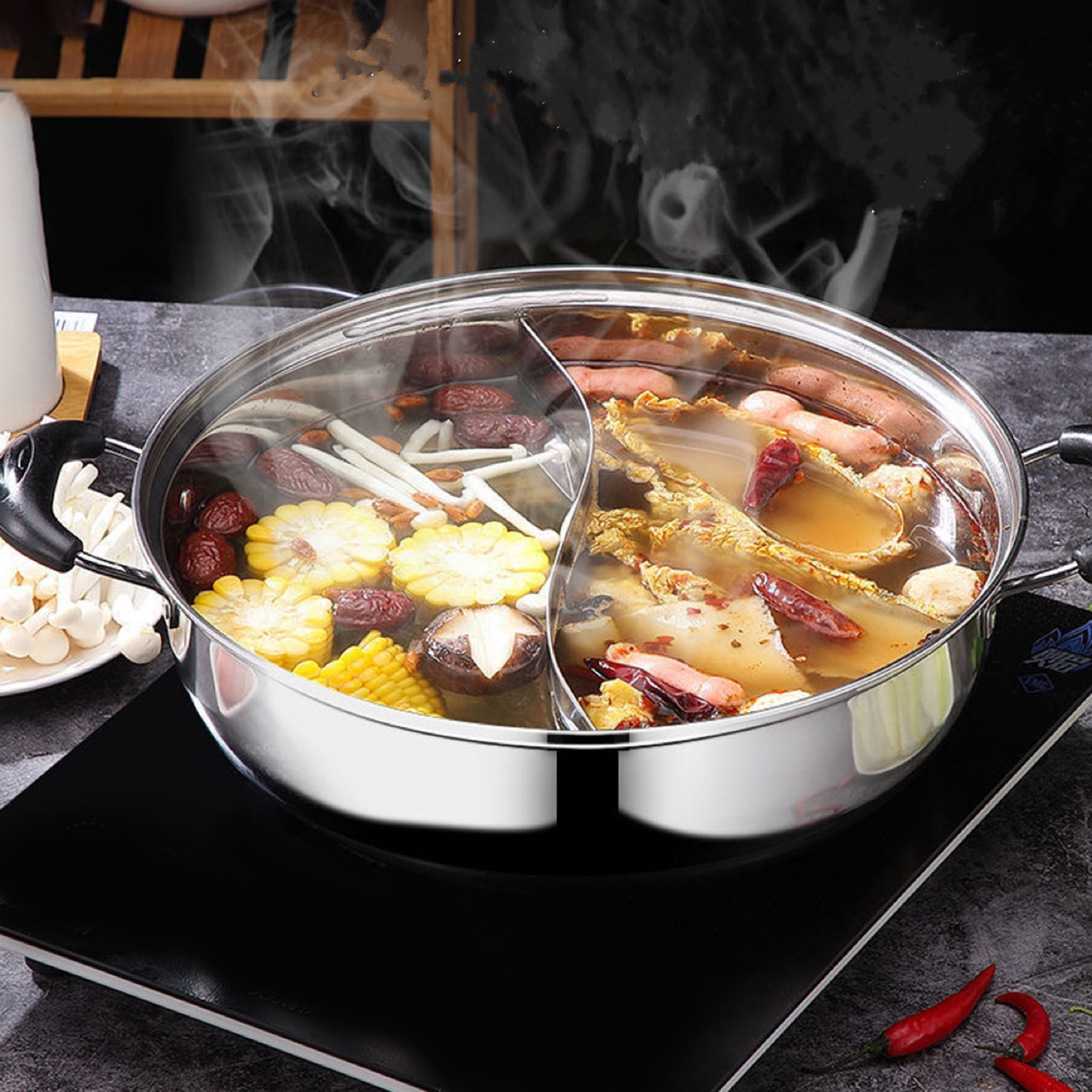 Chinese Shabu Shabu Pot Cookin - Camping Cooking Pot Stainless Steel ulasan dan harga