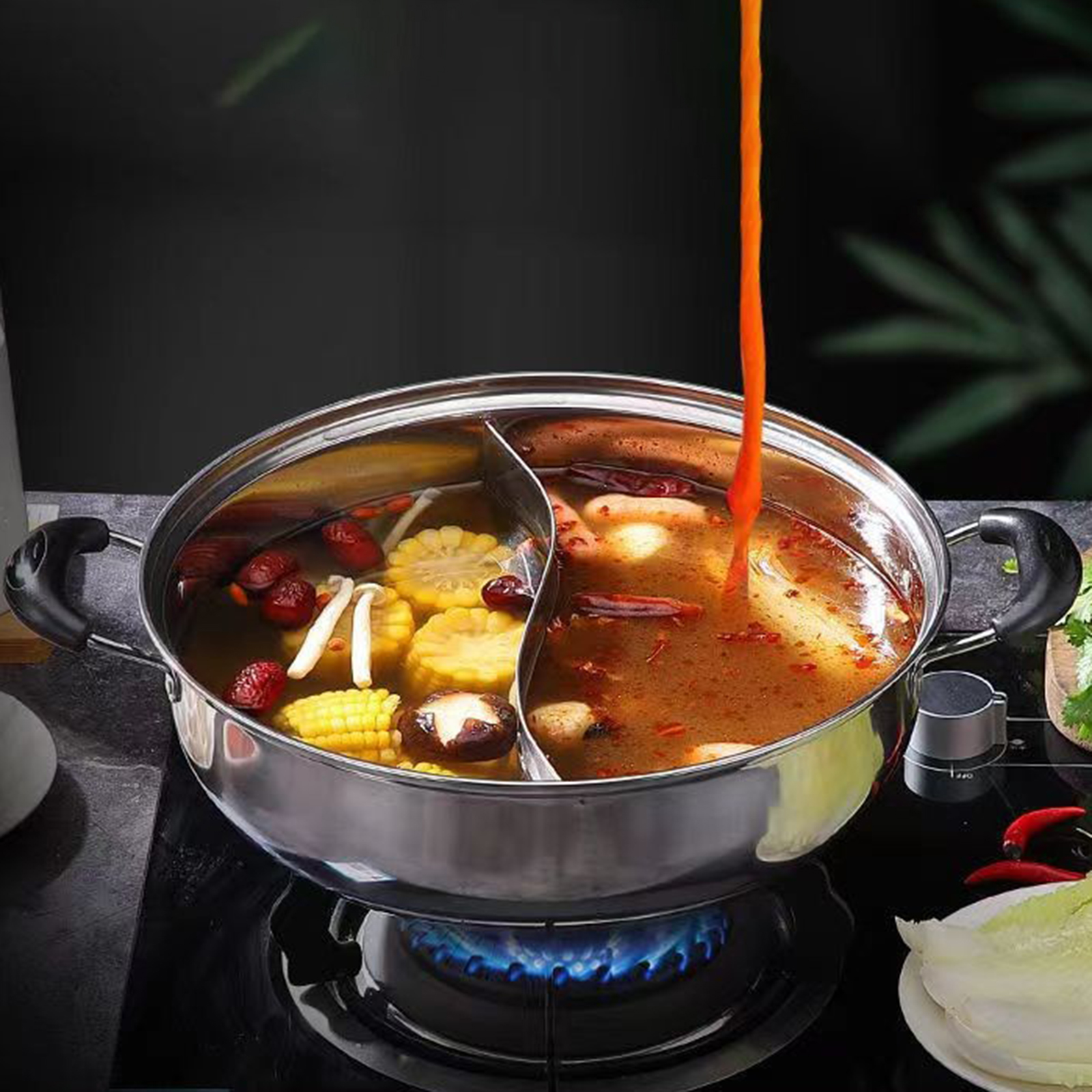 Chinese Shabu Shabu Pot Cookin - Camping Cooking Pot Stainless Steel ulasan dan harga