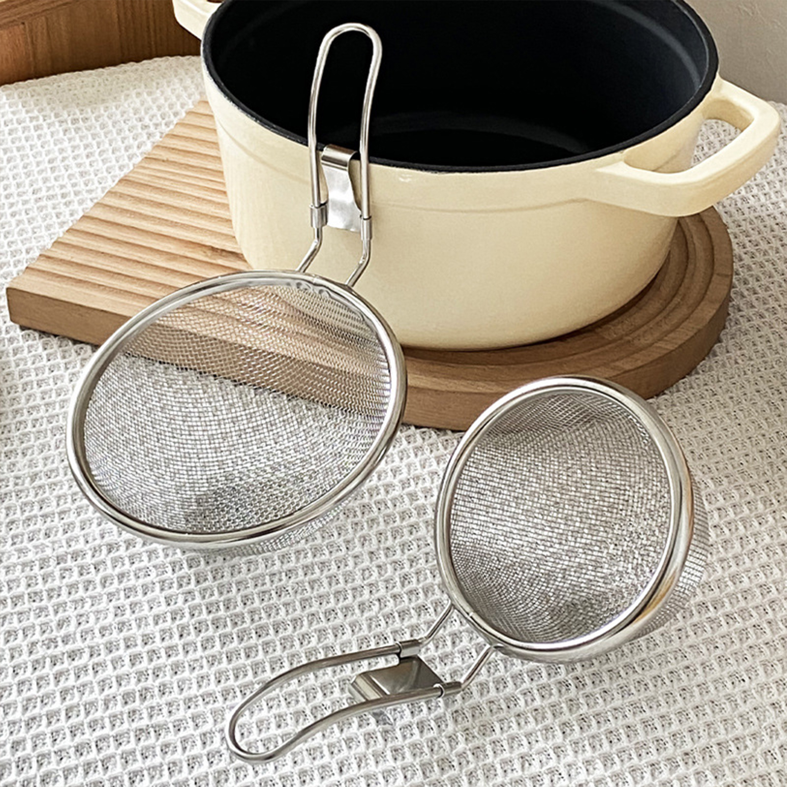 Fine Wire Mesh Food Strainer K - Camping Cooking Noodles ulasan dan harga
