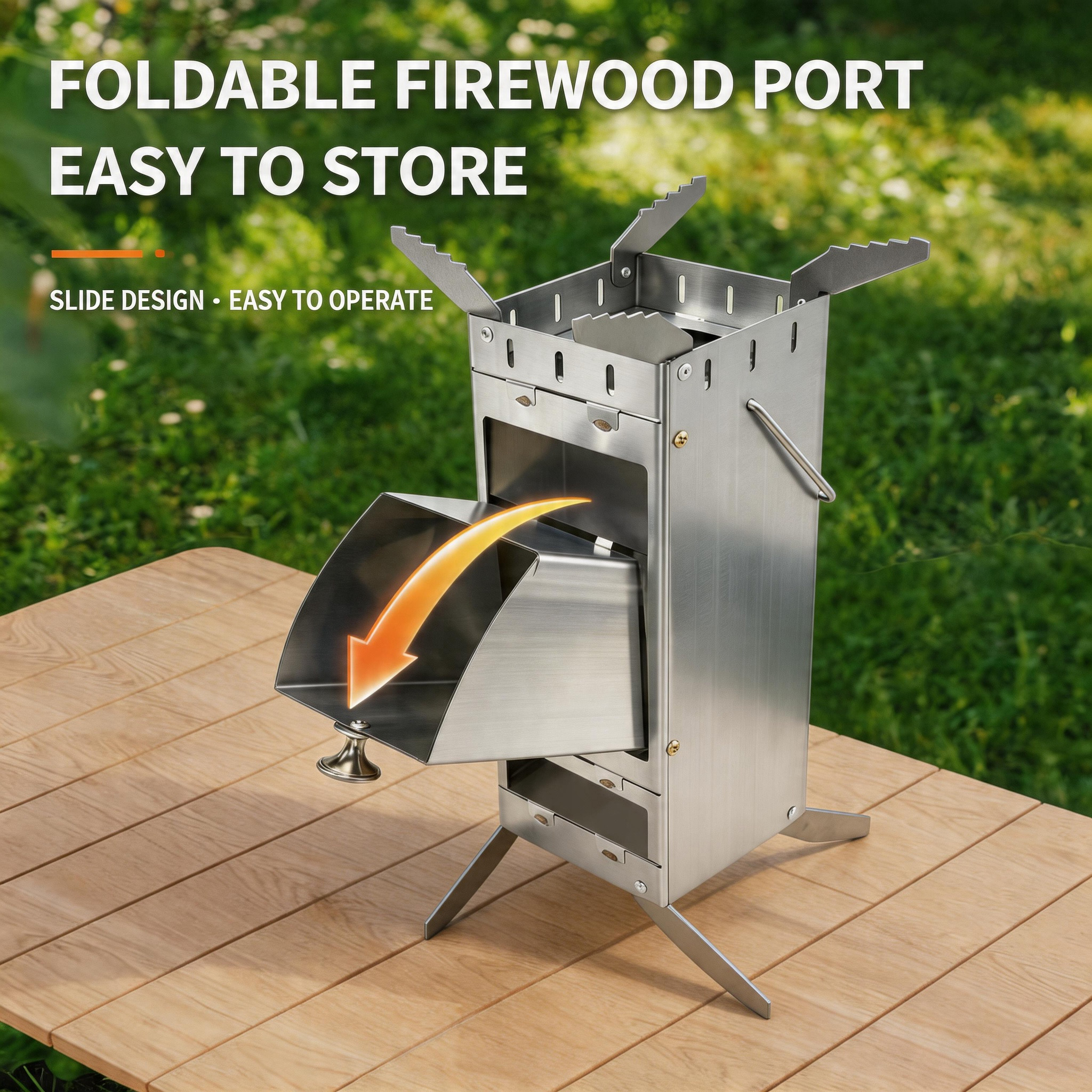 Portable Foldable Rocket Stove - Camping Hiking Cooking ulasan dan harga