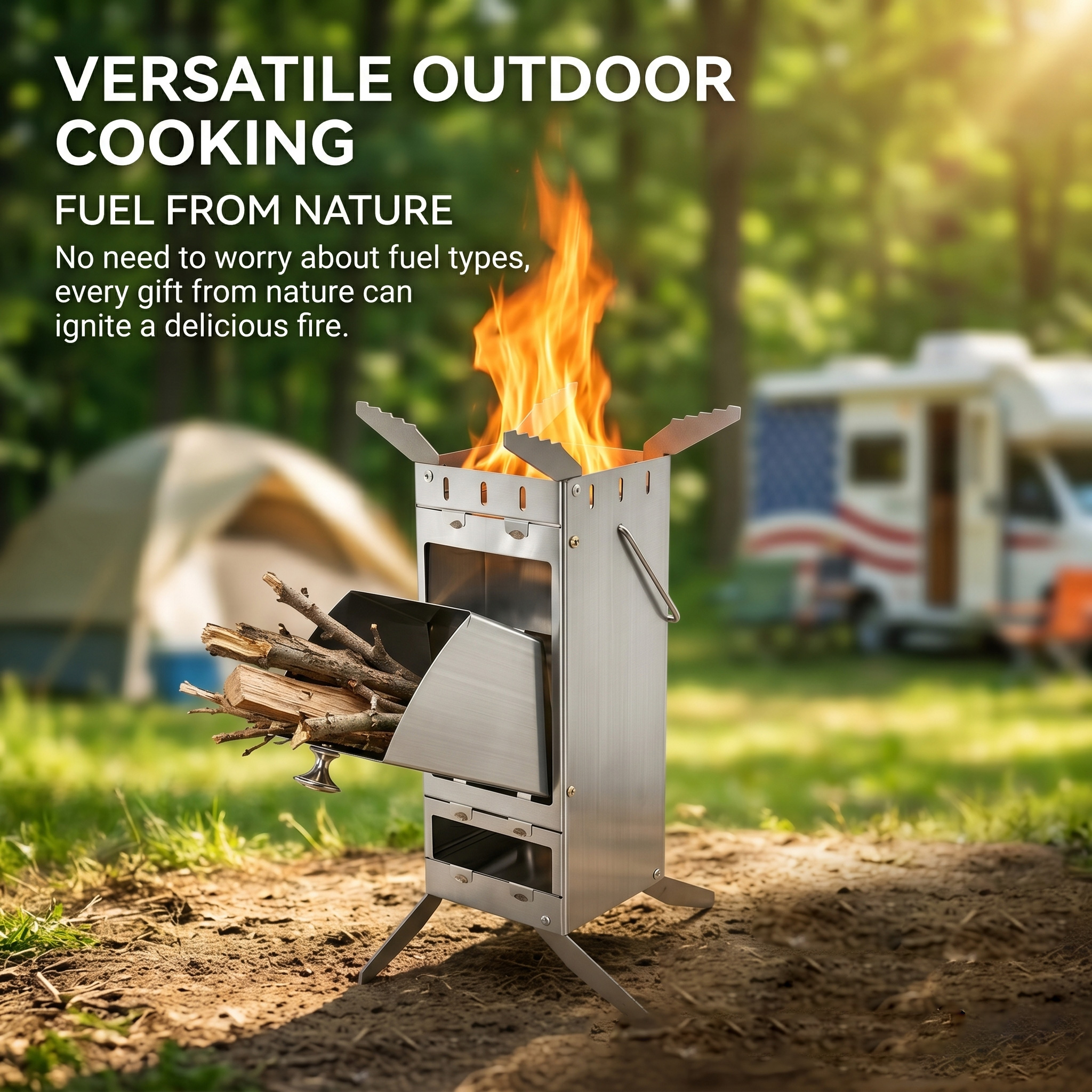 Portable Foldable Rocket Stove - Camping Hiking Cooking ulasan dan harga