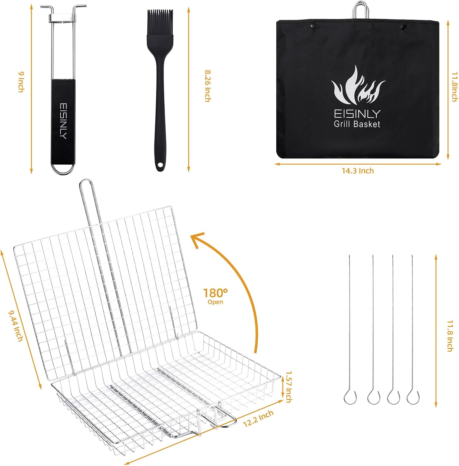 Stainless Steel Grill Basket W - Camping Cooking Vegetables ulasan dan harga