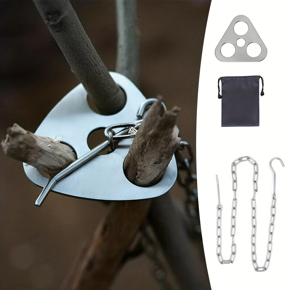 Outdoor BBQ Tripod Portable De - Camping Cooking Pot Stainless Steel ulasan dan harga