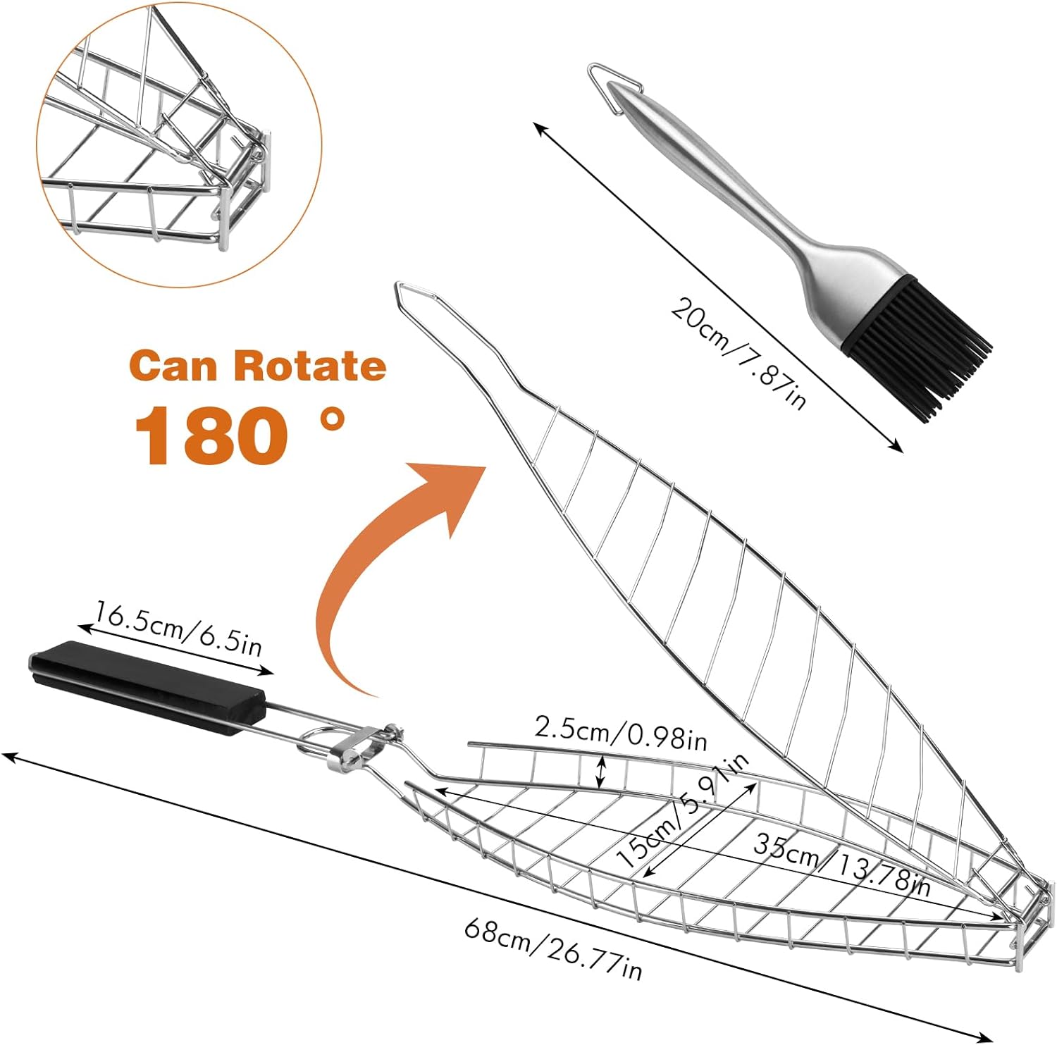 Fish Grill Basket Heavy Duty S - Camping Cooking Vegetables ulasan dan harga