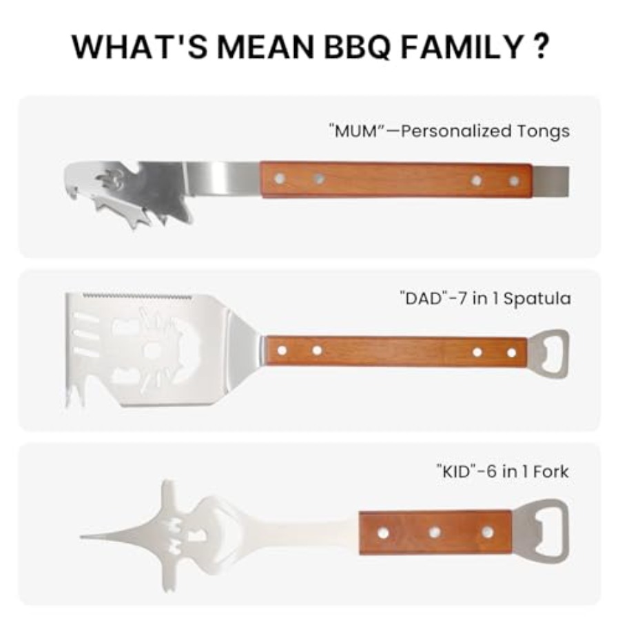 7 in 1 Stainless Steel BBQ Acc - Camping Cooking Set Stainless Steel ulasan dan harga
