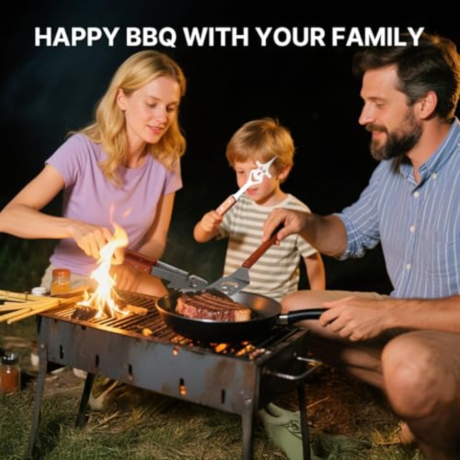 7 in 1 Stainless Steel BBQ Acc - Camping Cooking Set Stainless Steel ulasan dan harga
