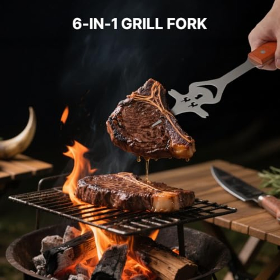 7 in 1 Stainless Steel BBQ Acc - Camping Cooking Set Stainless Steel ulasan dan harga