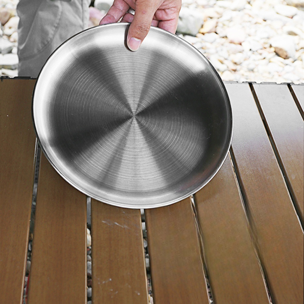 1 PCS  Stainless Steel  Plates - Camping Cooking Dishes ulasan dan harga